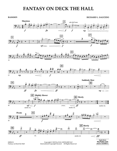 Fantasy on Deck The Hall - Bassoon