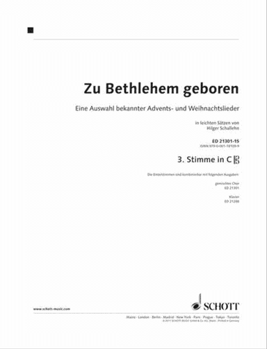 Zu Bethlehem Geboren: Well-known Carols 3rd Part In C (alto Clef)