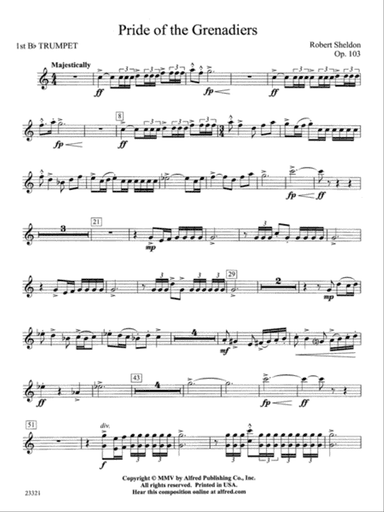 Pride of the Grenadiers: 1st B-flat Trumpet