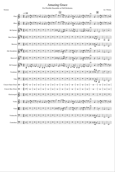 Amazing Grace (for Flex Ensemble or Full Orchestra)