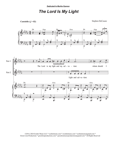 The Lord Is My Light (2-part choir)