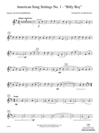 American Song Settings, No. 1: 2nd E-flat Alto Saxophone