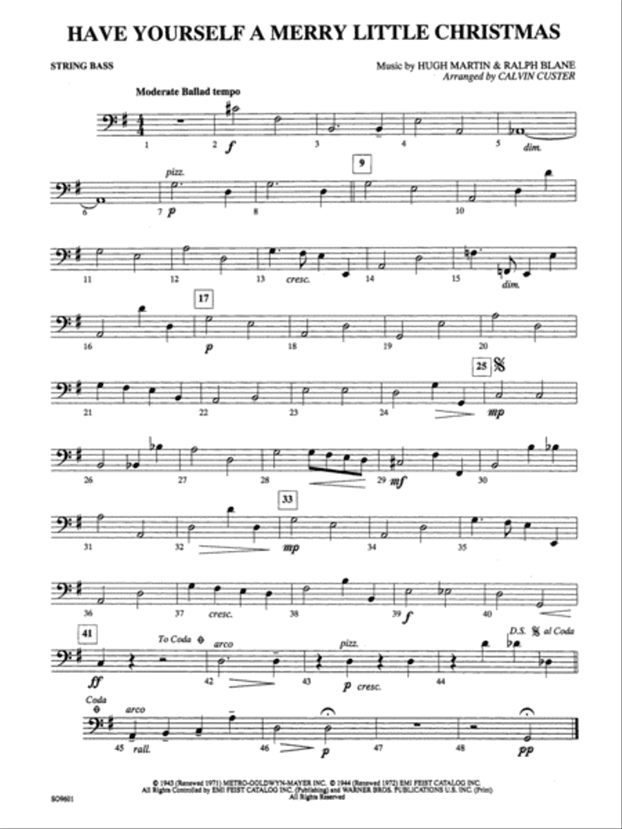 Have Yourself a Merry Little Christmas: String Bass