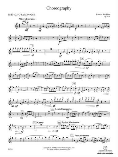 Choreography: E-flat Alto Saxophone