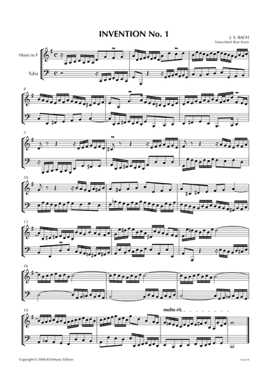 J.S. Bach: Invention No. 1 (Horn and Tuba)