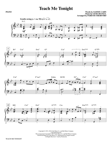 Teach Me Tonight - Piano