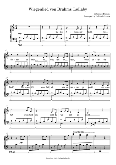 Wiegenlied, Lullaby by Brahms