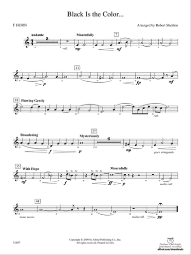 Black Is the Color...: 1st F Horn