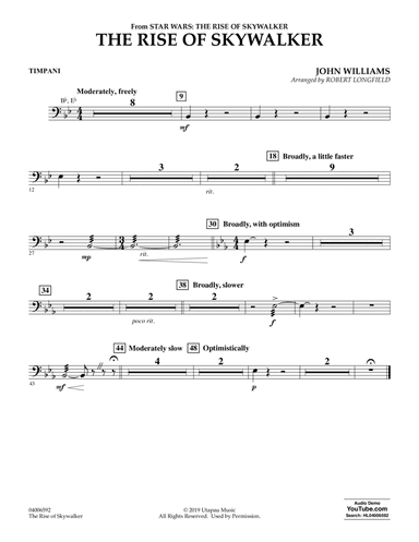 The Rise of Skywalker (from Star Wars: The Rise of Skywalker) - Timpani