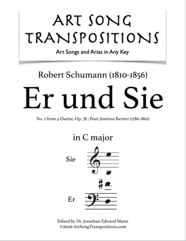 SCHUMANN: Er und Sie, Op. 78 no. 2 (transposed to C major, Er in bass clef)
