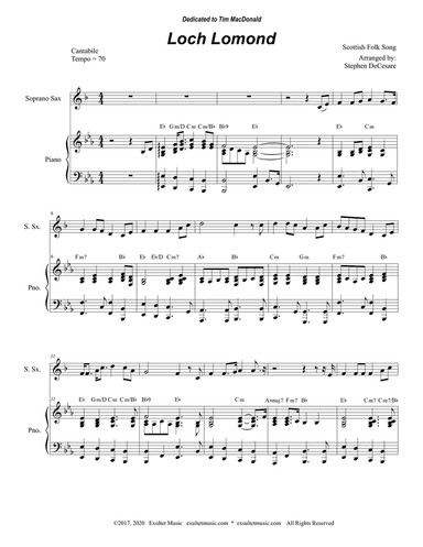 Loch Lomond (Soprano Saxophone and Piano)