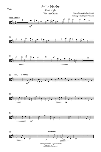 Stille Nacht, Viola & Organ