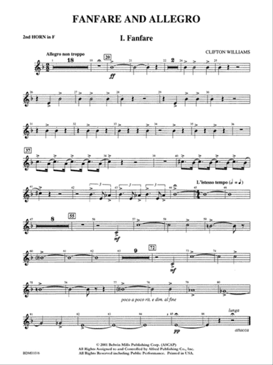 Fanfare and Allegro: 2nd F Horn