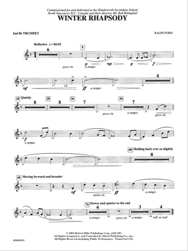 Winter Rhapsody: 2nd B-flat Trumpet