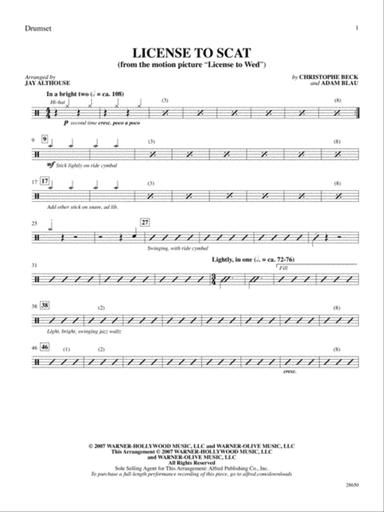 License to Scat (from the motion picture License to Wed): Drums