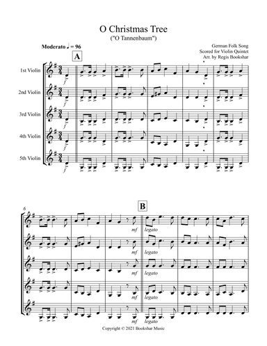 O Christmas Tree (G) (Violin Quintet)