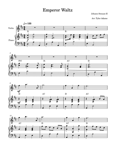 Emperor Waltz (Violin Solo and Piano)