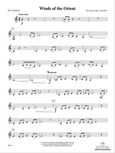 Winds of the Orient: 1st B-flat Clarinet