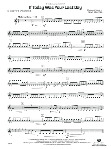 If Today Was Your Last Day: E-flat Baritone Saxophone