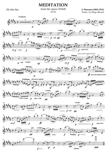 Meditation from Thais for Alto Saxophone and Piano