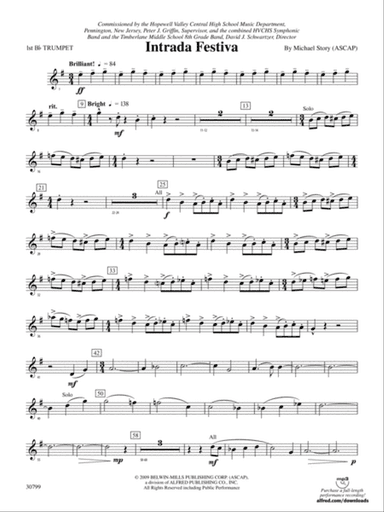 Intrada Festiva: 1st B-flat Trumpet