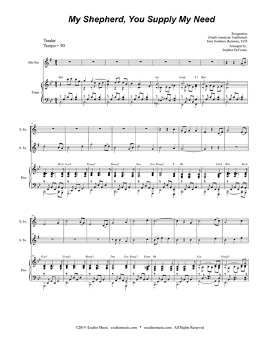 My Shepherd, You Supply My Need (Duet for Soprano and Alto Saxophone)