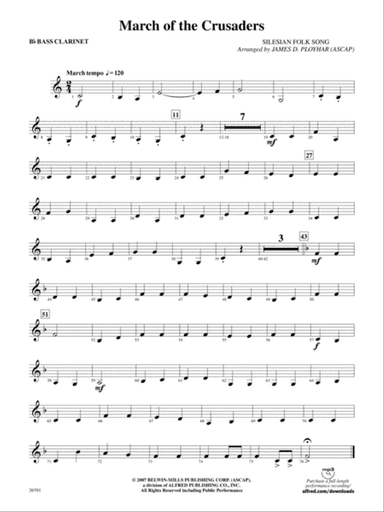 March of the Crusaders: B-flat Bass Clarinet