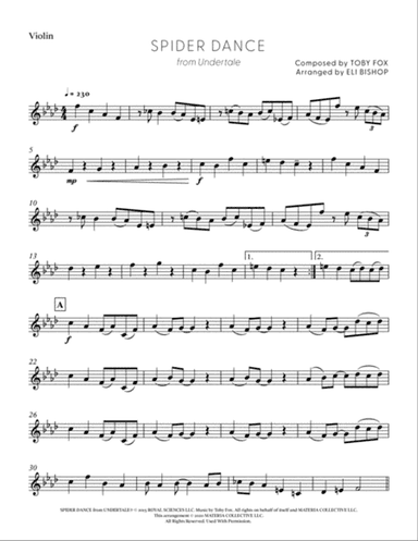 Spider Dance (from UNDERTALE) (for Solo Violin with Piano Accompaniment)