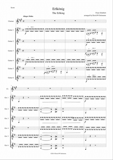 Erlkönig (The Erlking) for clarinet and 6 guitars