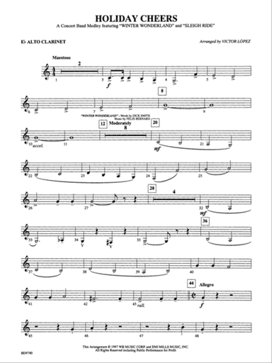 Holiday Cheers: E-flat Alto Clarinet