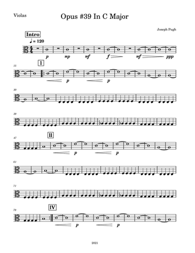 Opus #39 In C Major (Symphony Orchestra)