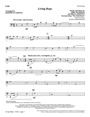 Living Hope (arr. Joseph M. Martin) - Cello
