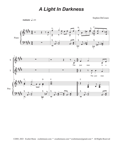 A Light In Darkness (2-part choir - (Soprano and Tenor)