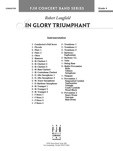 In Glory Triumphant: Score
