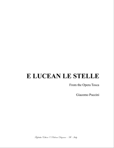 E LUCEAN LE STELLE - G. Puccini - For Tenor and Piano