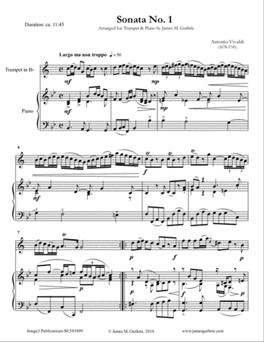 Vivaldi: The Six Sonatas Complete for Trumpet & Piano