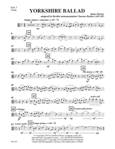 Yorkshire Ballad, 2nd Edition - 3rd Viola