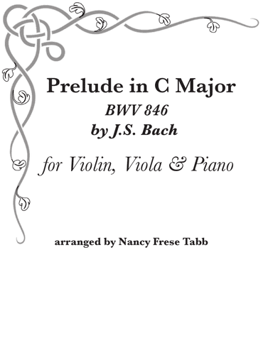 Bach Prelude in C Major (BWV 846) arr. for Violin, Viola and Piano