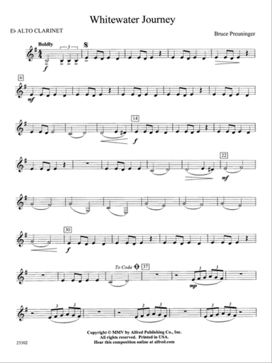 White Water Journey: E-flat Alto Clarinet