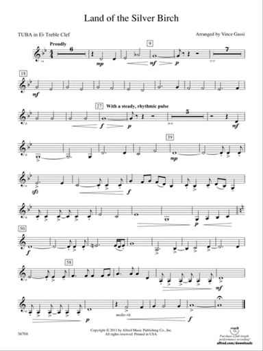 Land of the Silver Birch: (wp) E-flat Tuba T.C.
