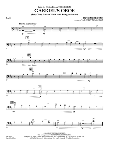 Gabriel's Oboe (from The Mission) - Bass