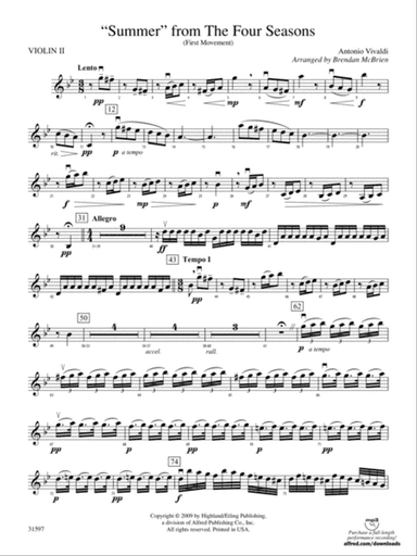 Summer from The Four Seasons: 2nd Violin