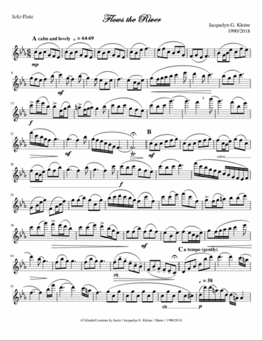 "Flows the River" for Solo Flute