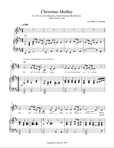 Christmas Medley for Voice and Piano