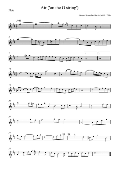 Air ('on the G string') - Flute