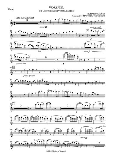 WAGNER: Vorspiel to 'Die Meistersingers von Nürnberg' 12 player ensemble - Parts only