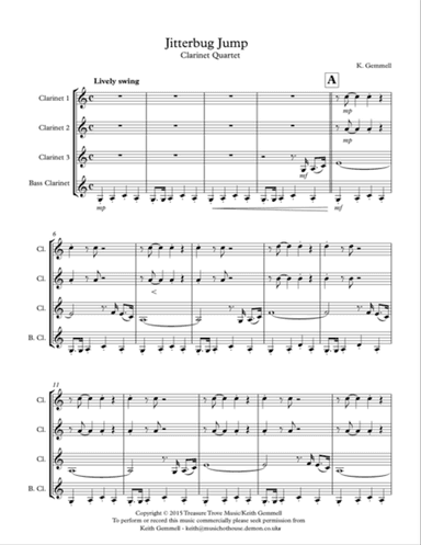Jitterbug Jump: Clarinet Quartet