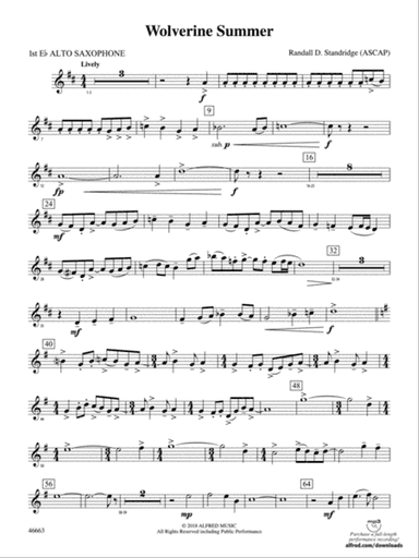 Wolverine Summer: E-flat Alto Saxophone