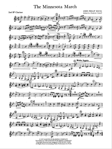 The Minnesota March: 2nd B-flat Clarinet