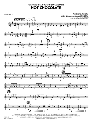 Hot Chocolate (from The Polar Express) (arr. John Berry) - Tenor Sax 2